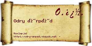 Odry Árpád névjegykártya