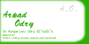 arpad odry business card